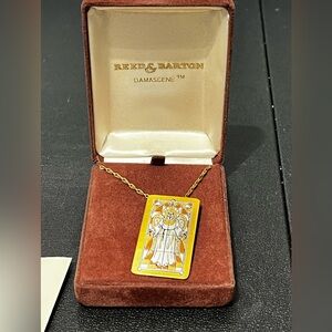 Reed & Barton 24K gold Silver Copper Bronze Angel Pendants Pin Brooch Necklace